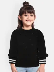 Gini and Jony Girls Black Studded Pullover