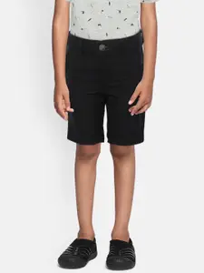 Gini and Jony Boys Black Solid Regular Fit Shorts