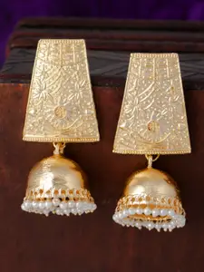 Sukkhi Gold-Plated Filigree Dome Shaped Jhumkas