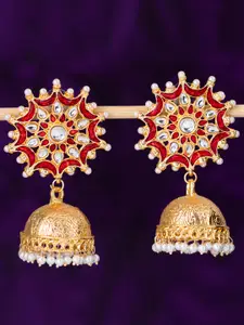 Sukkhi Gold-Plated Dome Shaped Jhumkas