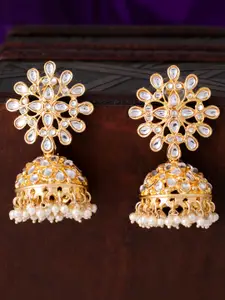 Sukkhi Gold-Plated Filigree Dome Shaped Jhumkas