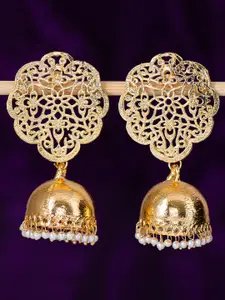 Sukkhi Gold-Plated Dome Shaped Jhumkas