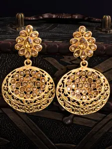 Sukkhi Gold-Plated Circular Drop Earrings