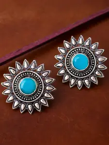 Sukkhi Blue Circular Oxidised Studs