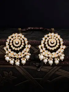 Sukkhi Gold-Plated Circular Drop Earrings