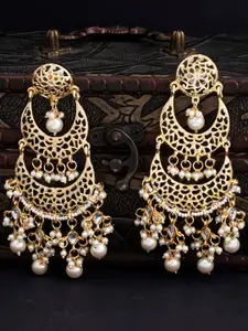 Sukkhi Gold-Plated Crescent Shaped Chandbalis