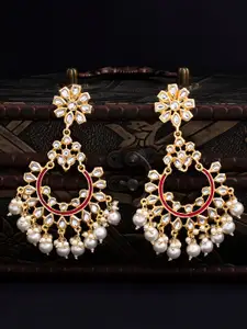 Sukkhi Gold-Plated & Red Classic Chandbalis