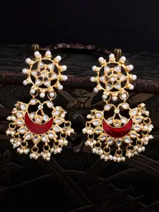 Sukkhi Gold-Plated & Red Classic Chandbalis