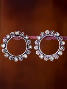Sukkhi Silver-Toned Circular Studs