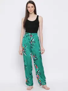Oxolloxo Women Green Printed Lounge Pants