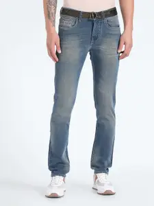 Flying Machine Men Blue Slim Tapered Michael Fit Mid-Rise Clean Look Stretchable Jeans