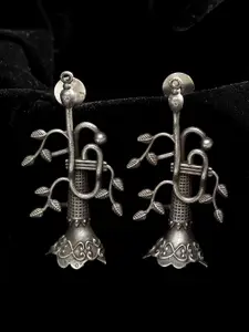 PANASH Silver-Plated Contemporary Drop Earrings