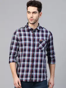 Pepe Jeans Men Red & White Regular Fit Checked Casual Shirt