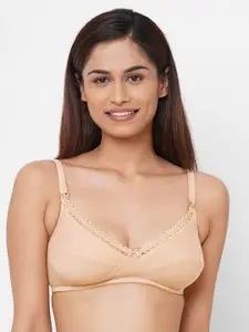 Inner Sense Beige Organic Cotton Antimicrobial Non-Wired Non Padded Nursing Sustainable Bra IMB002A
