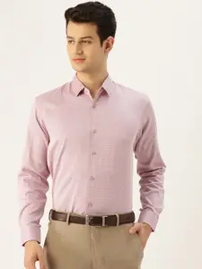 SOJANYA Men Lavender Classic Fit Micro Ditsy Pattern Formal Shirt