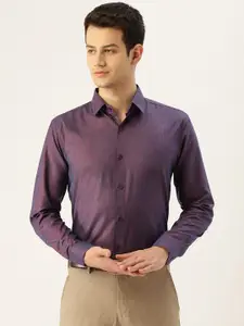 SOJANYA Men Purple & Pink Dual Tone Classic Fit Solid Formal Shirt