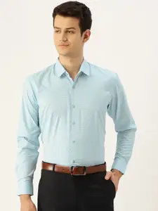 SOJANYA Men Blue Classic Fit Checked Formal Shirt