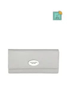 WildHorn Women Grey Solid Leather Envelope