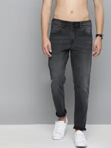 HERE&NOW Men Black Regular Fit Mid-Rise Clean Look Stretchable Jeans