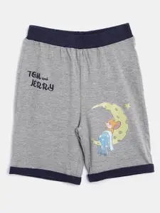 toothless Boys Grey Melange Tom & Jerry Printed Shorts