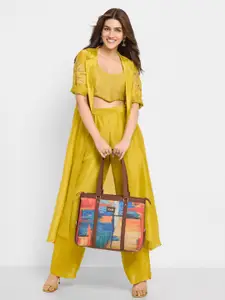 ZOUK Women Abstract Structured Laptop Bag