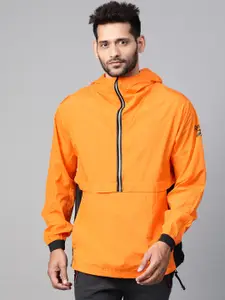 Reebok Men Orange Solid Lightweight One Series Running Anorak Jacket
