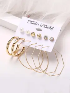 Jewels Galaxy Set of 6 Gold-Plated Earrings