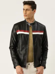 Leather Retail Men Black Solid Lightweight Biker Jacket