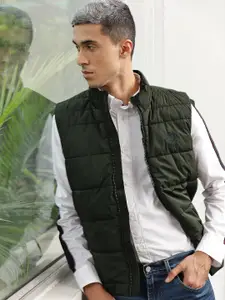 U.S. Polo Assn. Men Olive Green Solid Padded Jacket