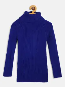 AD & AV Girls Blue Ribbed Woollen Pullover