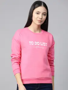 Allen Solly Woman Pink Printed Sweatshirt