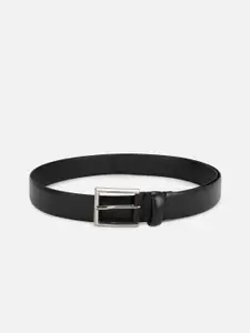 Louis Philippe Men Black Textured Leather Belt