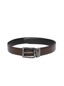 Louis Philippe Men Brown Leather Reversible Solid Belt