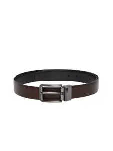 Louis Philippe Men Brown Leather Reversible Solid Belt