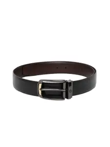 Louis Philippe Men Black Solid Leather Belt