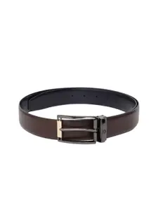 Louis Philippe Men Brown Solid Leather Belt