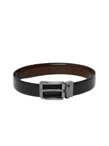 Louis Philippe Men Black & Brown Reversible Leather Belt