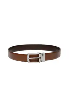 Louis Philippe Men Tan Brown Solid Leather Reversible Belt