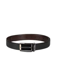 Louis Philippe Men Black & Brown Reversible Leather Belt