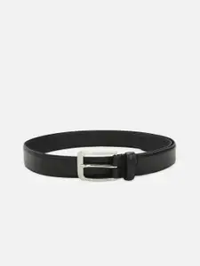 Louis Philippe Men Black Textured Leather Belt
