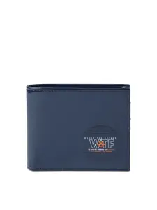 WROGN Men Navy Blue Solid Two Fold Wallet