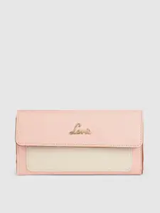 Lavie Women Pink Solid PU Three Fold Wallet