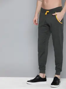 HERE&NOW Men Charcoal Grey Solid Regular Fit Joggers