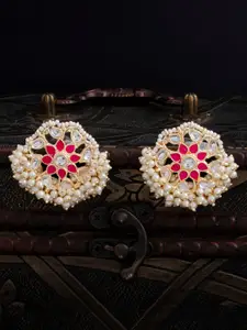 Sukkhi Pink Gold Plated Handcrafted Classic Studs