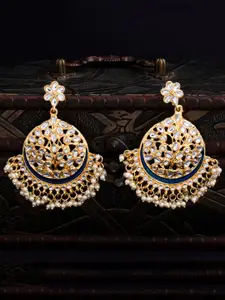 Sukkhi White Gold Plated Enamelled Classic Chandbalis