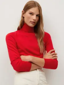 MANGO Women Red Sustainable Solid Pullover