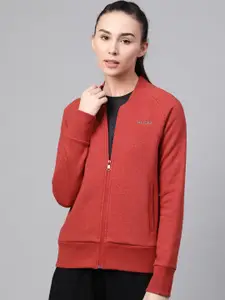 Alcis Women Red Solid Outdoor Sweatshirt