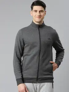 Alcis Men Charcoal Grey Solid Sweatshirt