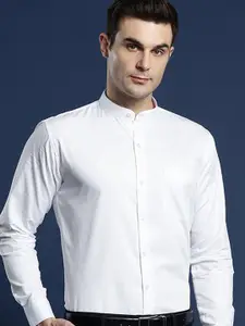 Hancock Men Solid Slim Fit Pure Cotton Formal Shirt