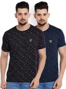 MACK JONNEY Men Pack of 2 Printed Round Neck T-shirts